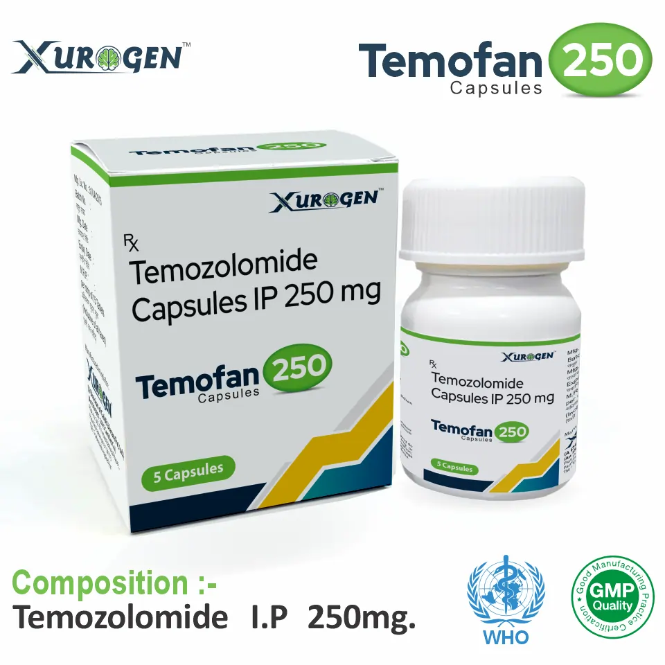 Temozolomide 250 mg capsule bottle